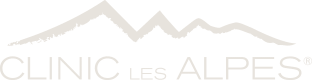 a white mountain range logo