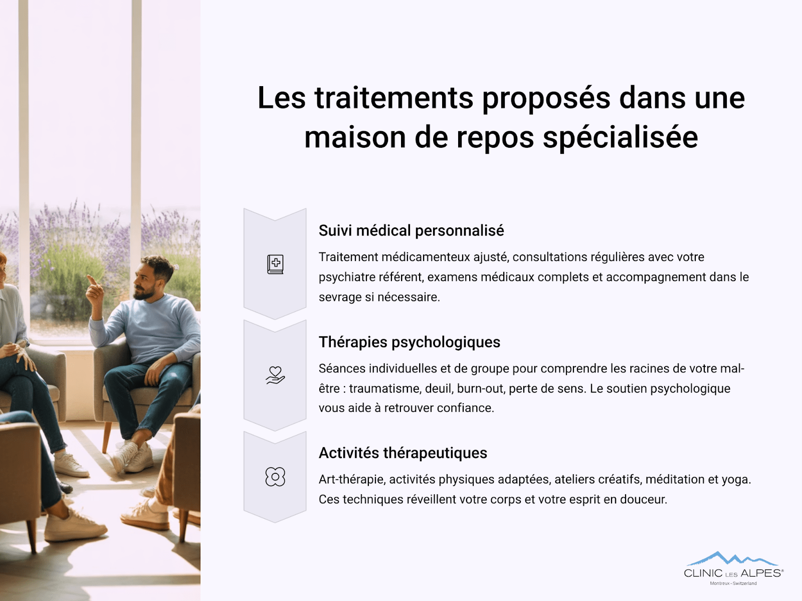 Les traitements proposés dans une maison de repos spécialisée